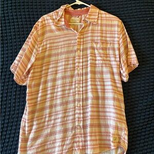 Weatherproof Men's Casual Striped Shirt - Pink and White